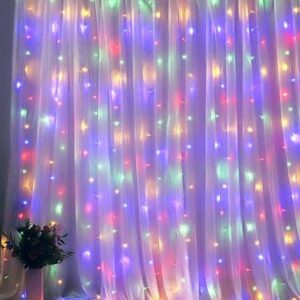 300 LED girlianda - užuolaida 3x3 (įvairiaspalvė)